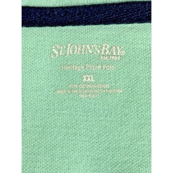 St‎ Johns Bay Heritage Pique Short Sleeve Polo Mens XXL Aqua - Picture 7 of 8